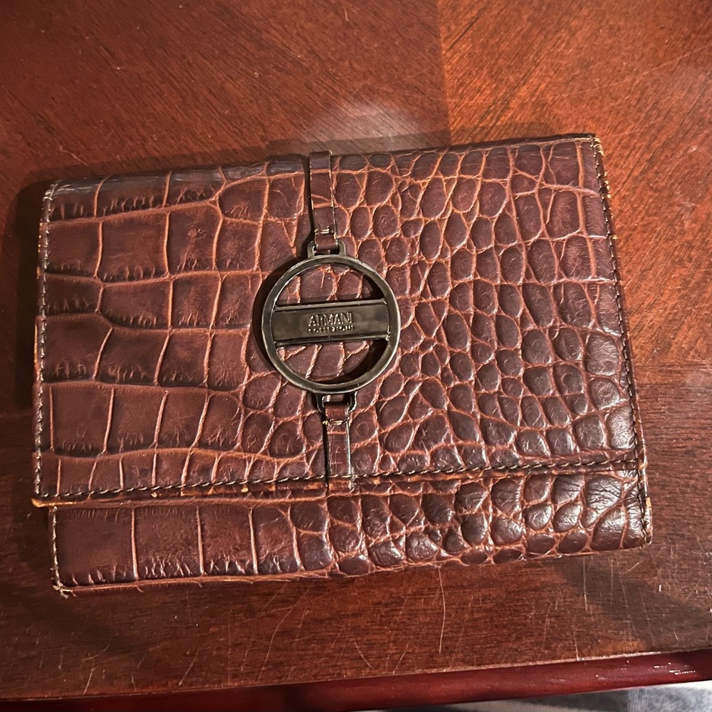 Giorgio Armani brown crocodile wallet